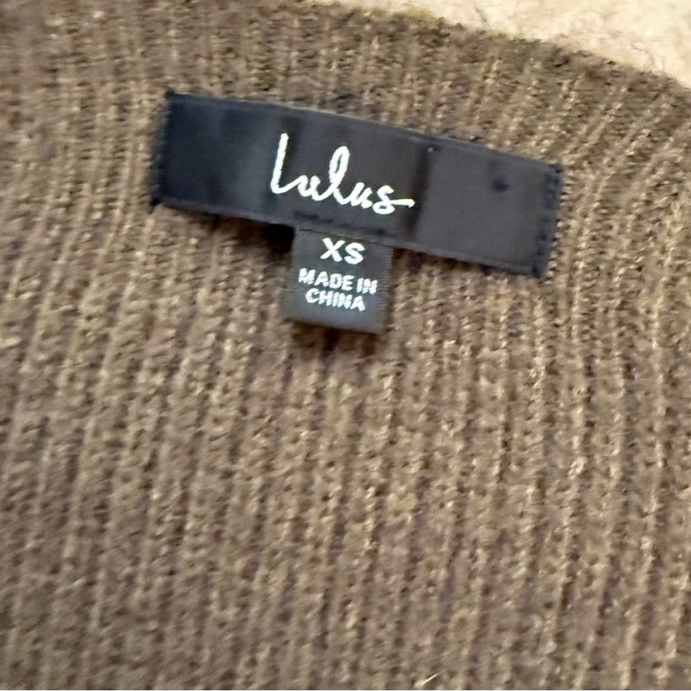 Lulu's Women's Olive Knit Shrug Cardigan Size XS - Picture 2 of 4